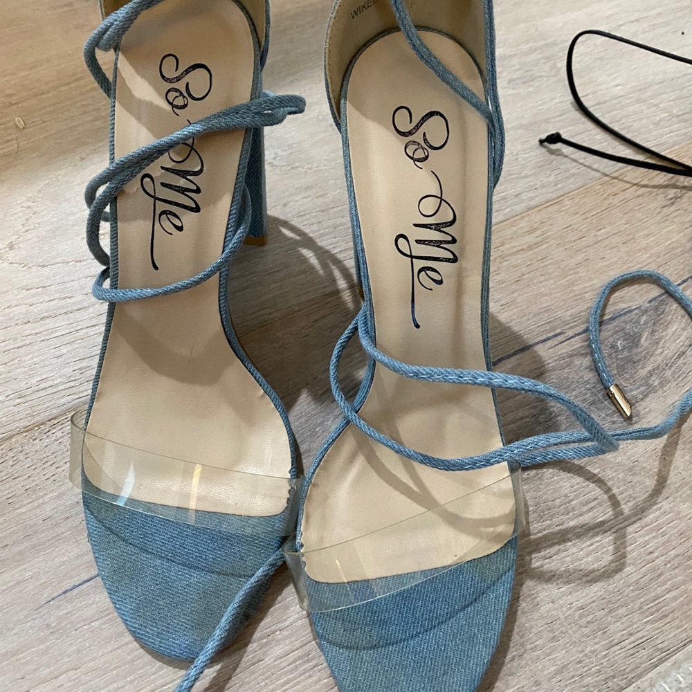 Denim shoes with Clear Strap